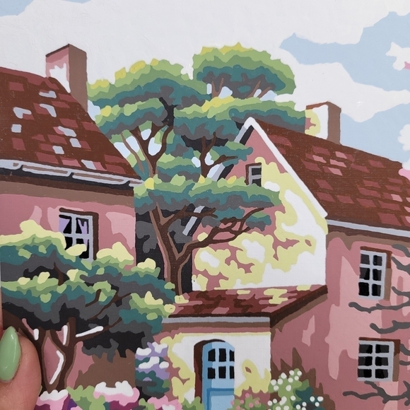 Village Canal Paint by Numbers 14 by 11 Acrylic Painting Finished - Picture 12 of 15